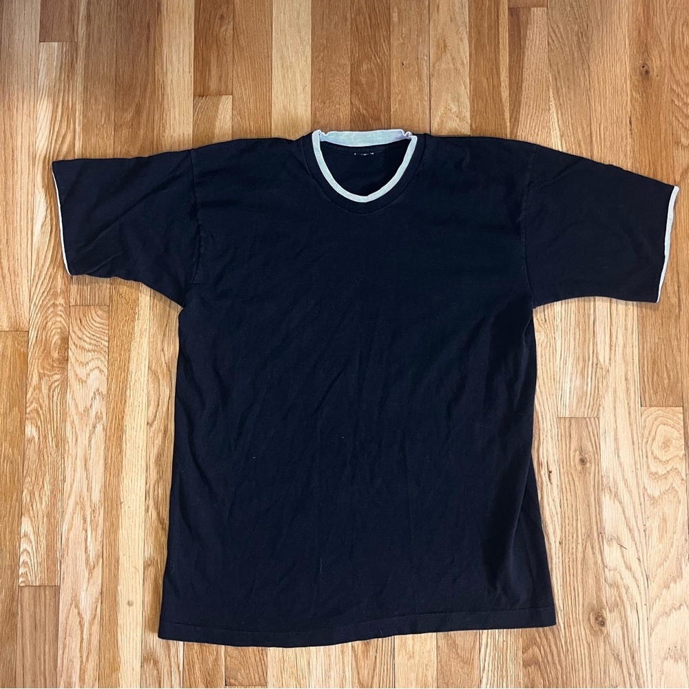 Black T-Shirt with White Trim